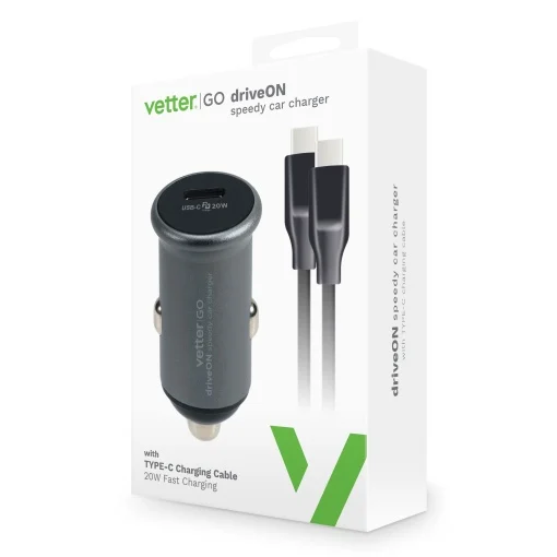 Incarcator driveON, Smart Car Charger with USB-C, Vetter Go, Power Delivery, 20W